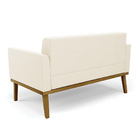 Sofá Namoradeira 2 Lugares De Madeira Castanho Elisa Veludo B