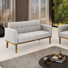 Sofá Namoradeira 2 Lugares De Madeira Castanho Elisa Veludo C