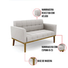 Sofá Namoradeira 2 Lugares De Madeira Castanho Elisa Veludo C