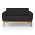 Sofá Namoradeira 2 Lugares De Madeira Castanho Elisa Veludo D