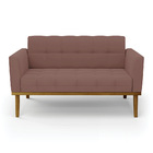 Sofá Namoradeira 2 Lugares De Madeira Castanho Elisa Veludo R