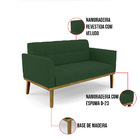 Sofá Namoradeira 2 Lugares De Madeira Castanho Elisa Veludo V