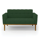 Sofá Namoradeira 2 Lugares De Madeira Castanho Elisa Veludo V
