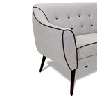 Sofá Namoradeira 2 Lugares Dubai D07 Linho Cinza Granizo - D'