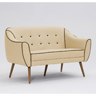 Sofá Namoradeira 2 Lugares Dubai D07 Linho Marfim - D'rossi