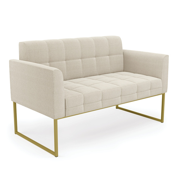 Sofá Namoradeira 2 Lugares Industrial Dourado Elisa Bouclê D0