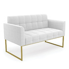 Sofá Namoradeira 2 Lugares Industrial Dourado Elisa Bouclê D0