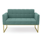 Sofá Namoradeira 2 Lugares Industrial Dourado Elisa Bouclê D0