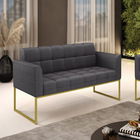 Sofá Namoradeira 2 Lugares Industrial Dourado Elisa Bouclê D0