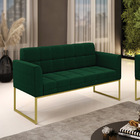 Sofá Namoradeira 2 Lugares Industrial Dourado Elisa Bouclê D0