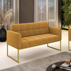 Sofá Namoradeira 2 Lugares Industrial Dourado Elisa Bouclê Mo