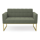 Sofá Namoradeira 2 Lugares Industrial Dourado Elisa Bouclê Ve