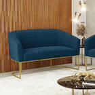 Sofá Namoradeira 2 Lugares Industrial Dourado Stella Bouclê A