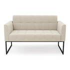 Sofá Namoradeira 2 Lugares Industrial Preto Elisa Bouclê Bege
