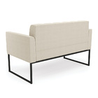 Sofá Namoradeira 2 Lugares Industrial Preto Elisa Bouclê Bege