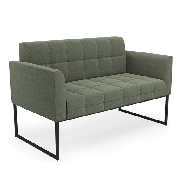 Sofá Namoradeira 2 Lugares Industrial Preto Elisa Bouclê D03