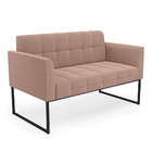 Sofá Namoradeira 2 Lugares Industrial Preto Elisa Bouclê D03