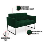 Sofá Namoradeira 2 Lugares Industrial Preto Elisa Bouclê D03