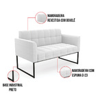 Sofá Namoradeira 2 Lugares Industrial Preto Elisa Bouclê Off