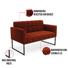 Sofá Namoradeira 2 Lugares Industrial Preto Elisa Bouclê Terr