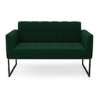 Sofá Namoradeira 2 Lugares Industrial Preto Elisa Bouclê Verd