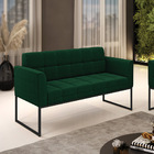 Sofá Namoradeira 2 Lugares Industrial Preto Elisa Bouclê Verd