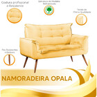 Sofá Namoradeira 2 Lugares Opala Veludo Amarelo - Star Confort