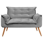 Sofá Namoradeira 2 Lugares Opala Veludo Cinza Chumbo - Star C