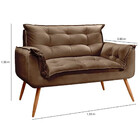 Sofá Namoradeira 2 Lugares Opala Veludo Marrom Castor Star Co