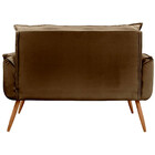 Sofá Namoradeira 2 Lugares Opala Veludo Marrom Castor Star Co