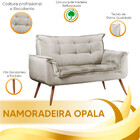 Sofá Namoradeira 2 Lugares Opala Veludo - Star Confort