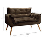 Sofá Namoradeira 2 Lugares Opala Veludo - Star Confort