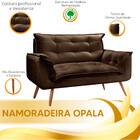 Sofá Namoradeira 2 Lugares Opala Veludo - Star Confort