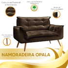 Sofá Namoradeira 2 Lugares Opala Veludo - Star Confort