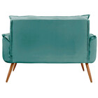 Sofá Namoradeira 2 Lugares Opala Veludo Turquesa Ciano - Star