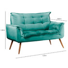 Sofá Namoradeira 2 Lugares Opala Veludo Turquesa Ciano - Star