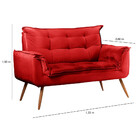 Sofá Namoradeira 2 Lugares Opala Veludo Vermelho - Speciale H