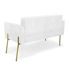 Sofá Namoradeira 2 Lugares Pé De Ferro Dourado Elisa Corano D