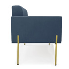 Sofá Namoradeira 2 Lugares Pé De Ferro Dourado Elisa Suede Az