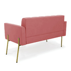 Sofá Namoradeira 2 Lugares Pé De Ferro Dourado Elisa Suede D0