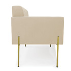 Sofá Namoradeira 2 Lugares Pé De Ferro Dourado Elisa Suede D0