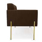 Sofá Namoradeira 2 Lugares Pé De Ferro Dourado Elisa Suede Ma