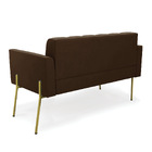 Sofá Namoradeira 2 Lugares Pé De Ferro Dourado Elisa Suede Ma