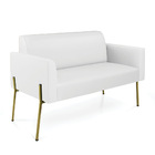 Sofá Namoradeira 2 Lugares Pé De Ferro Dourado Marisa Corino