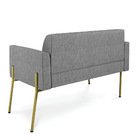 Sofá Namoradeira 2 Lugares Pé De Ferro Dourado Marisa Linho G