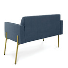 Sofá Namoradeira 2 Lugares Pé De Ferro Dourado Marisa Suede -