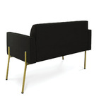 Sofá Namoradeira 2 Lugares Pé De Ferro Dourado Marisa Suede -