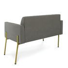 Sofá Namoradeira 2 Lugares Pé De Ferro Dourado Marisa Suede G