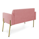 Sofá Namoradeira 2 Lugares Pé De Ferro Dourado Marisa Suede R