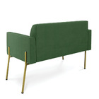 Sofá Namoradeira 2 Lugares Pé De Ferro Dourado Marisa Suede V